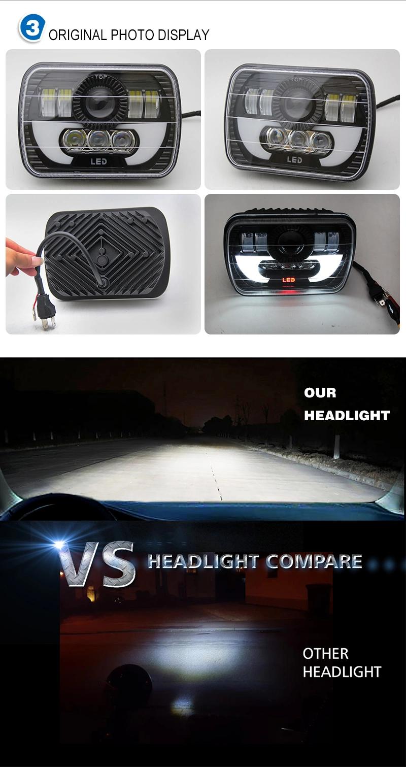 Hot Sale Car Light LED Light 12V 24 Volt High Low Beam Auto Parts 5X7 Square Offroad LED Headlight