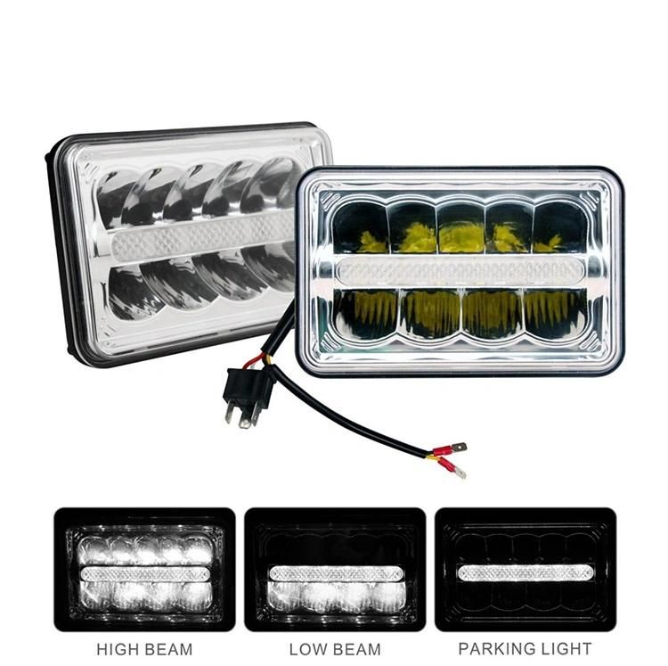 4X6 Inch 45W LED Truck Headlight Replacement for Truck Jeep Jk White DRL LED Headlamp