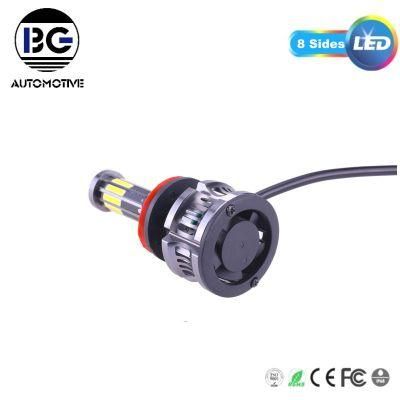 6 Side 3 Color H4 H7 LED Headlight Bulb