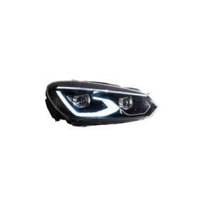 for Golf 6 LED Headlight 2008-2013 for Mk6 Gti Modify to Golf 8 Design with Activate a Dash of Blue