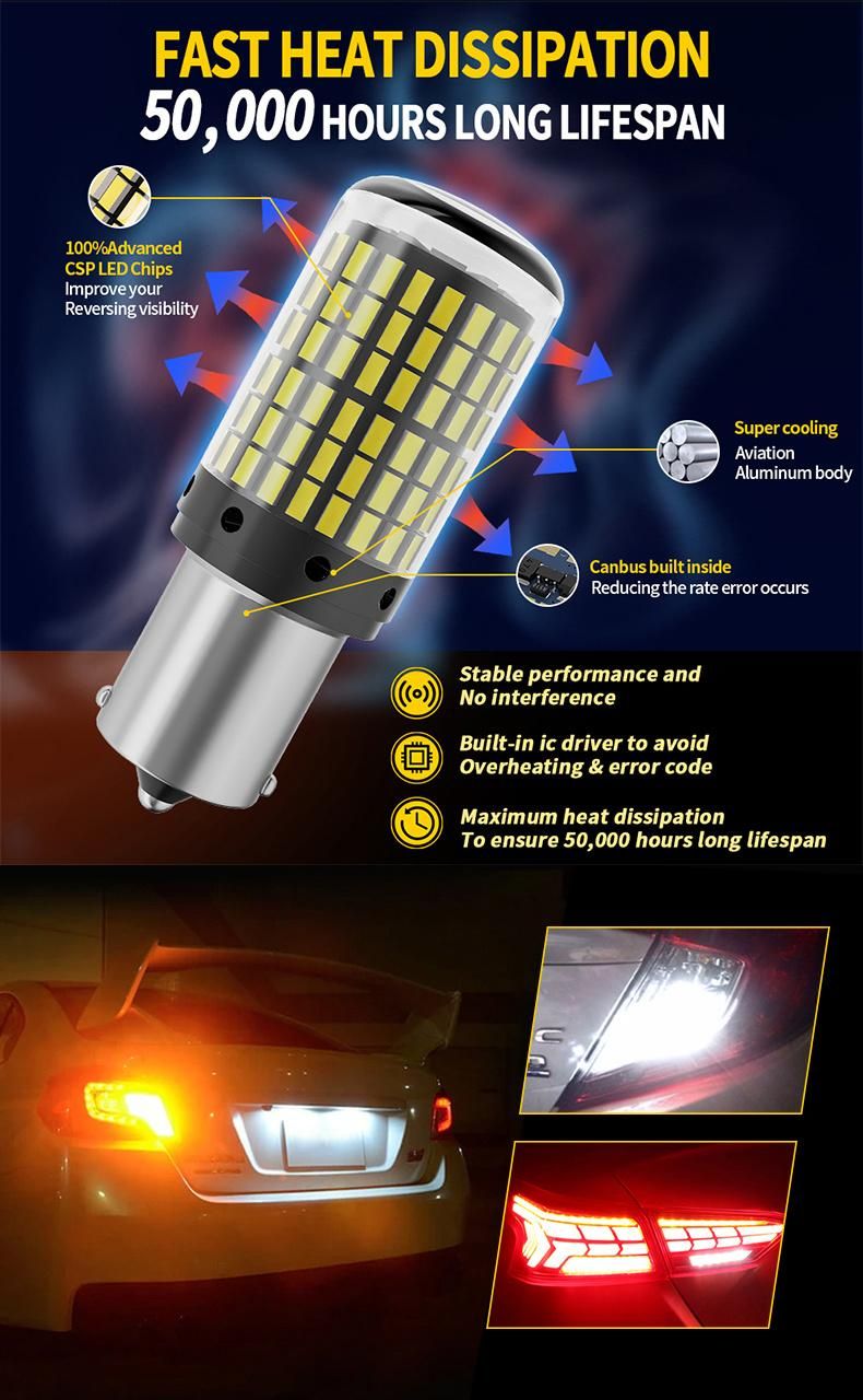 1156 1157 7440 7443 3157 Canbus 144SMD 3014 LED Turn Signals Light Bulbs for Car