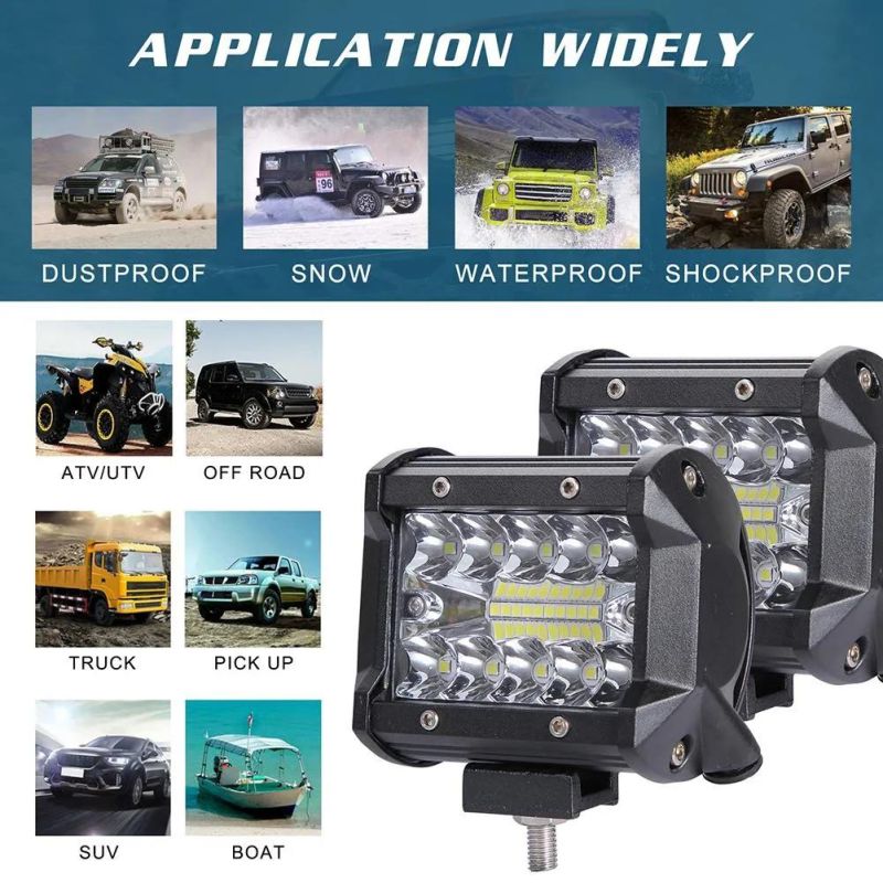 200W 4in Car LED Work Light Bar Driving Lamp for Offroad Boat Tractor Truck 4X4 SUV Fog Light 12V 24V Headlight for LED Bar