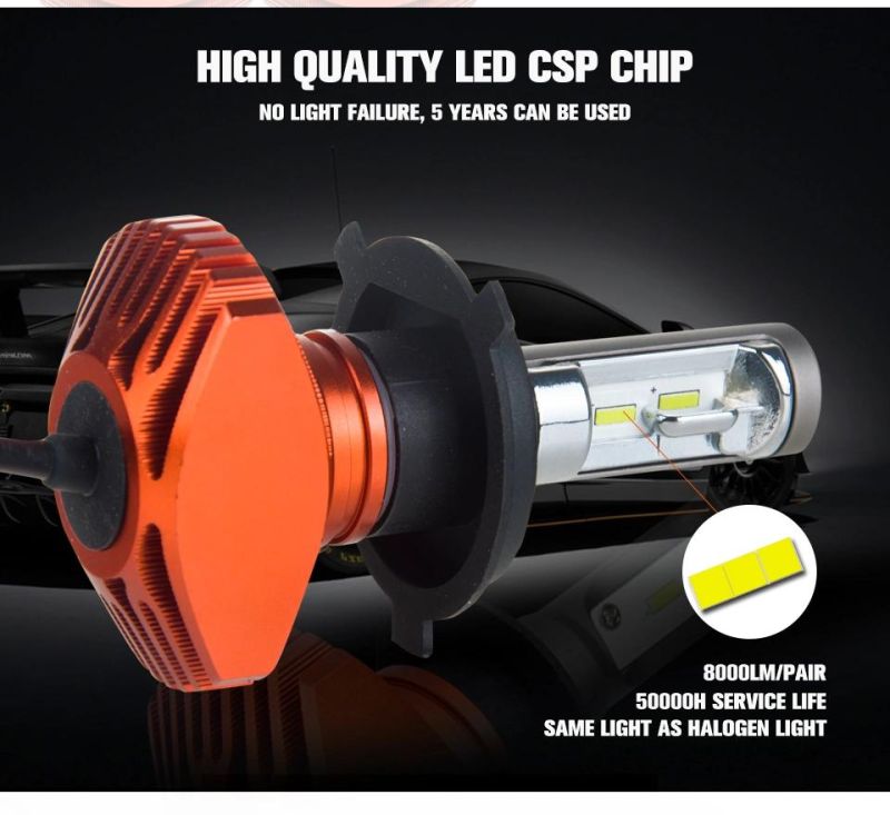 Brand New LED S1 Headlights 50W 10000lm 9-32V Csp Chip 6000K H7 H11 9006 H4 9007 Fog Lights Bulbs LED Headlight Auto Headlamps