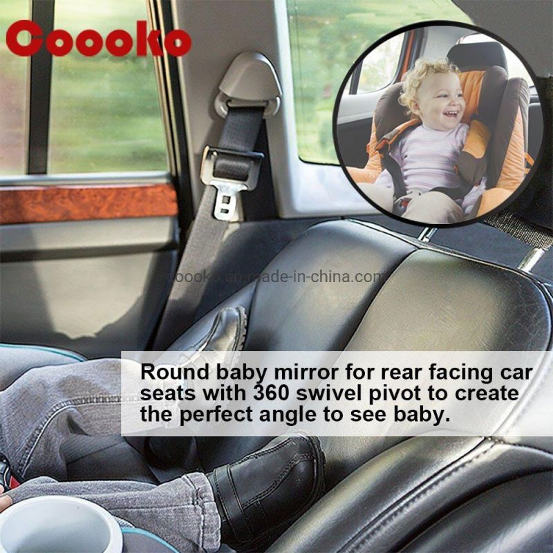 Large Wide Rear Facing Shatterproof Adjustable Infant Kids Round Baby Car Mirror