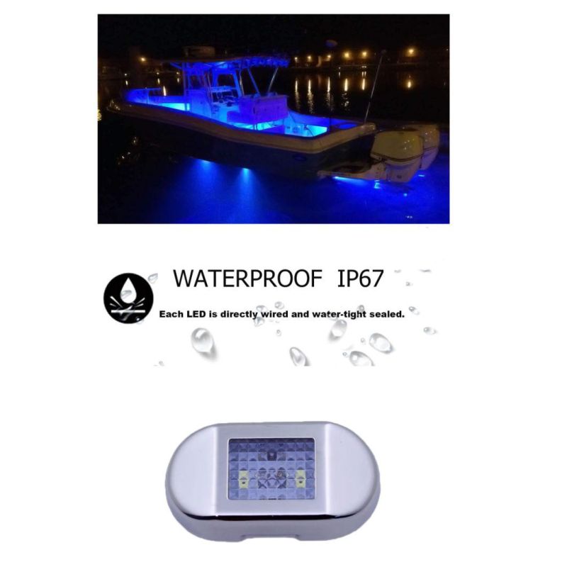 Marine LED Interior Lights 12V Waterproof Blue LED Oblong Courtesy Light