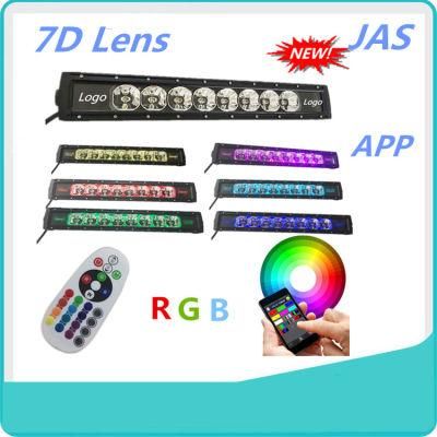 Single Row RGB Bluetooth 7D 120W SUV Offroad Road LED Light Bar