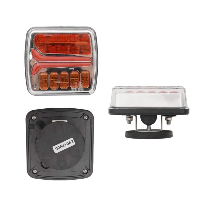 Square Sequential Turn Signal Trailer Rear Lamp Wireless Light-Guide Truck Tail Light