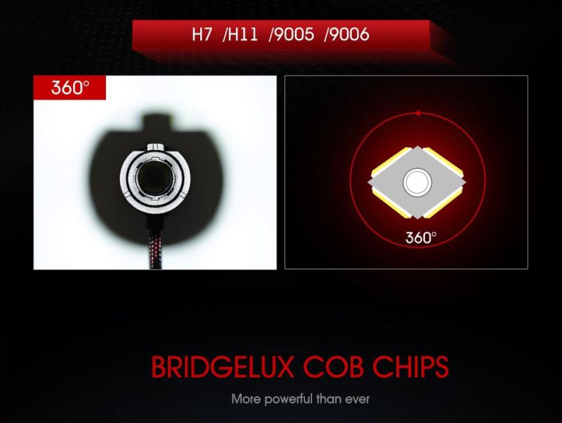 Automobiles High Brightness Illumination 4800lm X7 COB Chip LED Bulbs H7 H4 H1 H3 H11 4side 80W Car LED Headlights for All Auto