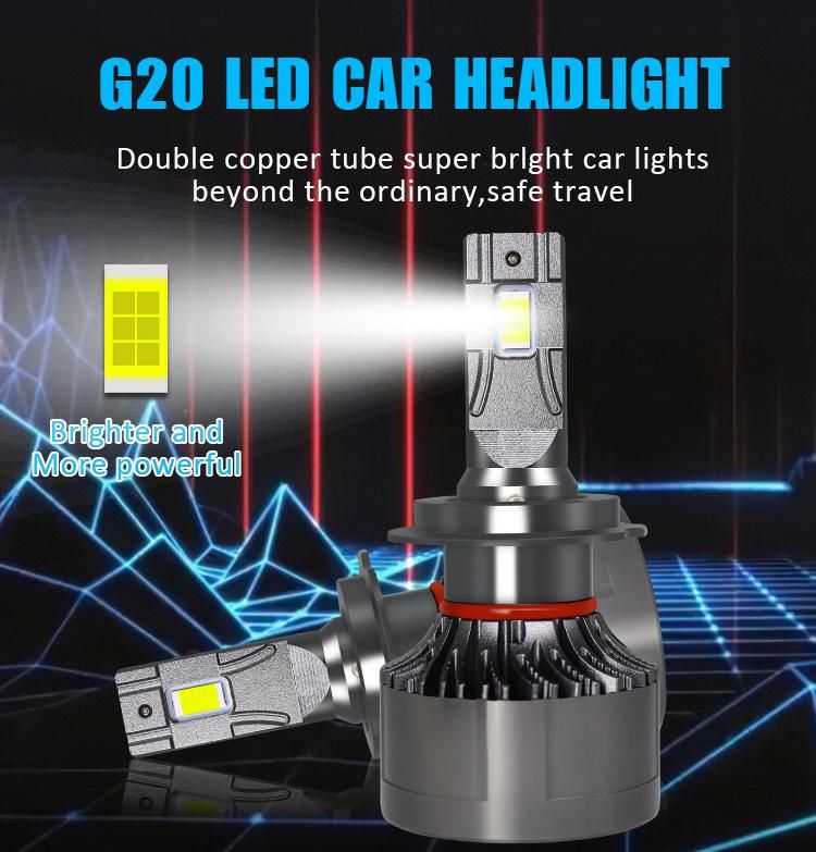 High Power 120W High Quality G20LED Car Headlight, Canbus 6000K H4 H7 9005 9006 LED Lighting