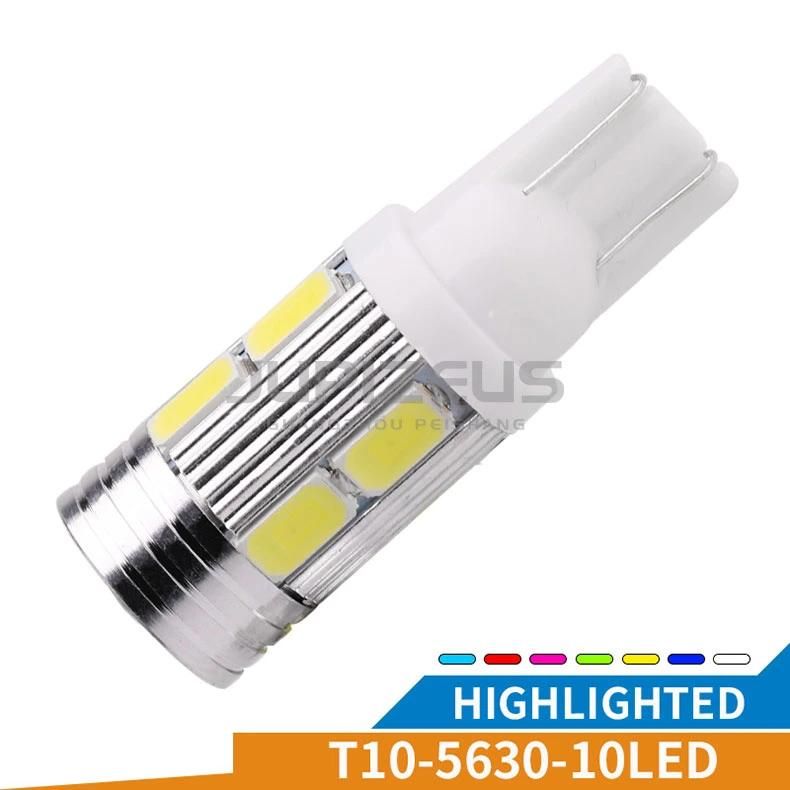 High Lumens Super LED Car Bulb T10 5630 10SMD License Plate Auto Light Lens LED for Auto 12V