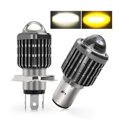 Motorcycle Lighting System Dual Color 4300K 6500K Mini 20W 1.25 Inch Fog Light H4 H6 HS1 Projector Lens LED Motorcycle Headlight