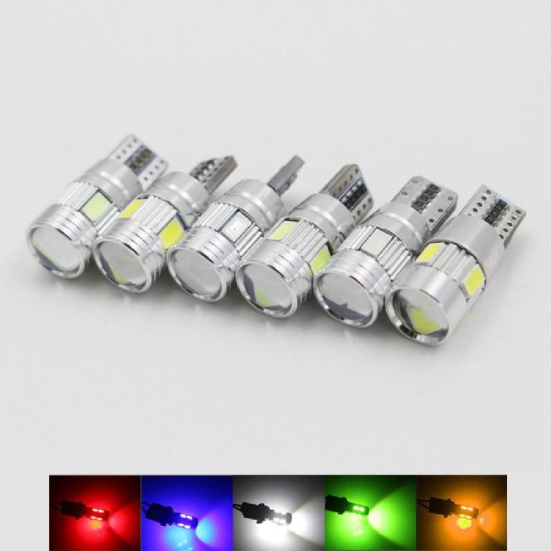 Truck 24V T10 194 168 W5w LED Light Bulb 5730 6 SMD Lens LED White Width Lights Clearance Light License Plate Lamp
