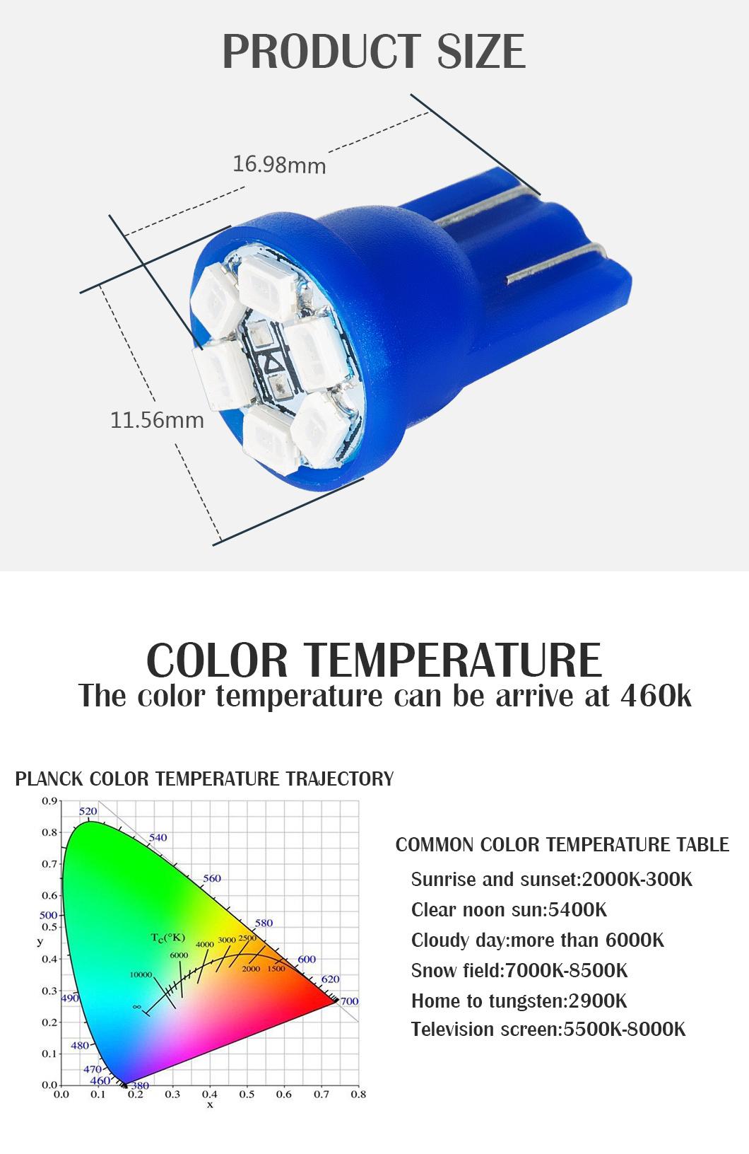 T10 Blue LED Car Dashboard Light Auto Instrument Light