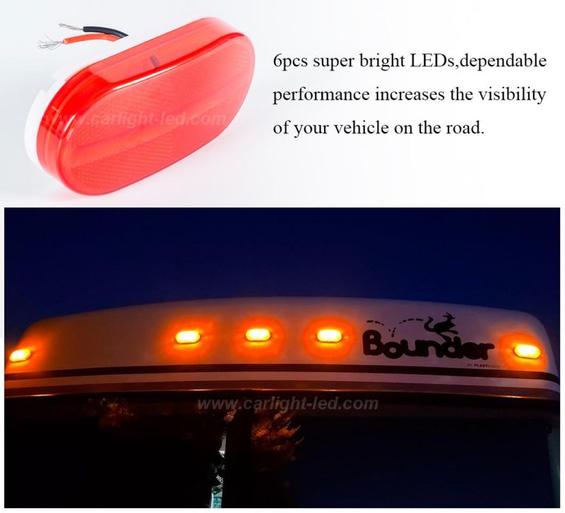 LED Trailer Side Marker Lights with Reflex Lens (BD-006R05AYA-R)