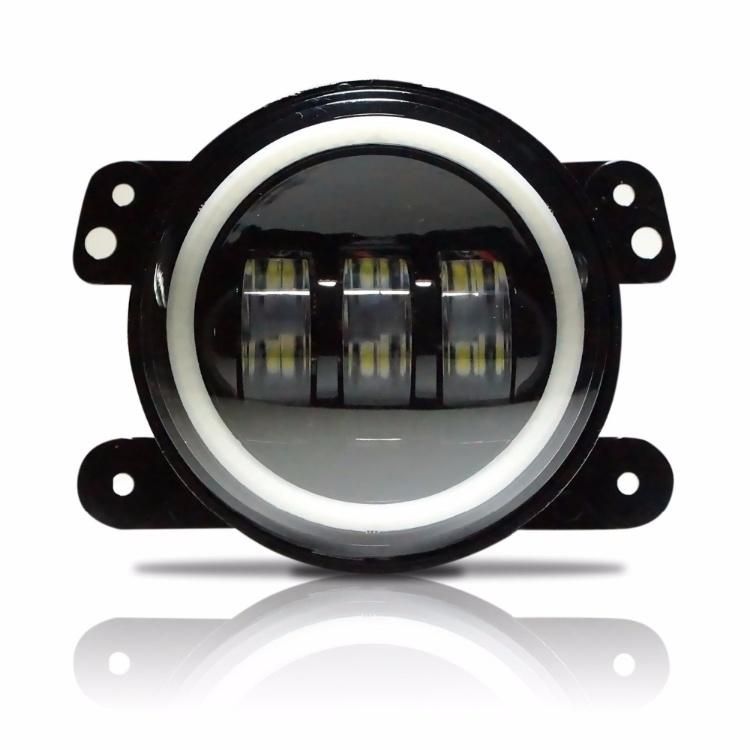 30W 4 Inch Round LED Fog Light for Jeep Wrangler Jk Lj Tj White Halo Ring Angel Eyes LED Passing Fog Lights