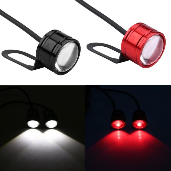 2PCS Motorcycle Brake Strobe Warning Decorative Lights Mirror Rear