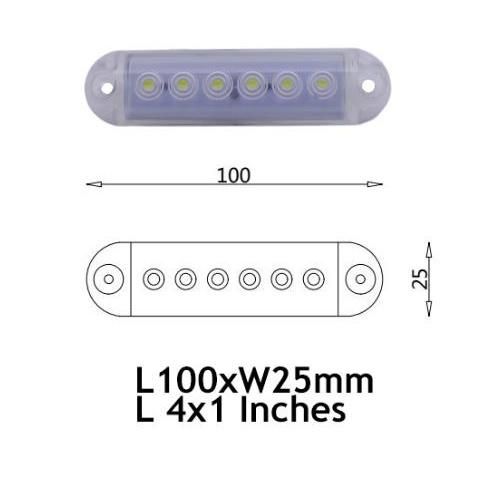 White Bluce 12V/24V Surface Mount LED Side Marker Lights for Truck & Van Boat