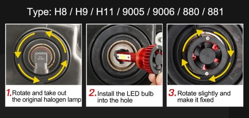 LED Headlamp H1 H4 H7 H11 Hb3 Hb4 Car LED Auto Lights LED DRL Headlight