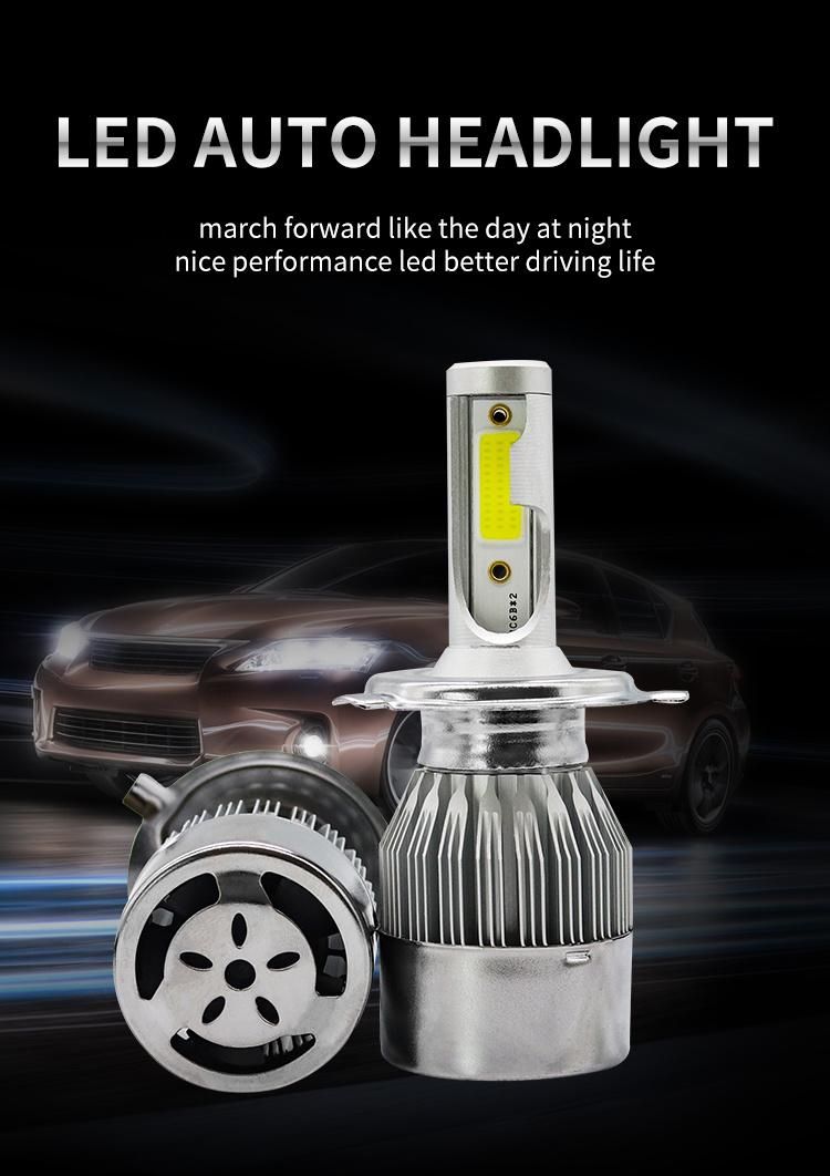 New C6 H4 LED Headlight H13 9005hb3 9006 H1 H3 H27 881 H11 12V Car LED H4 Light H7 LED Headlight Bulb