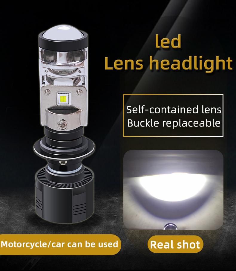 H7/H4 A8 LED Motorcycle/Car Headlight Mini Lens Projector 3000K 6000K 7200lm Super Turbo LED Bulb 72W Hi/Low Auto Ice Light