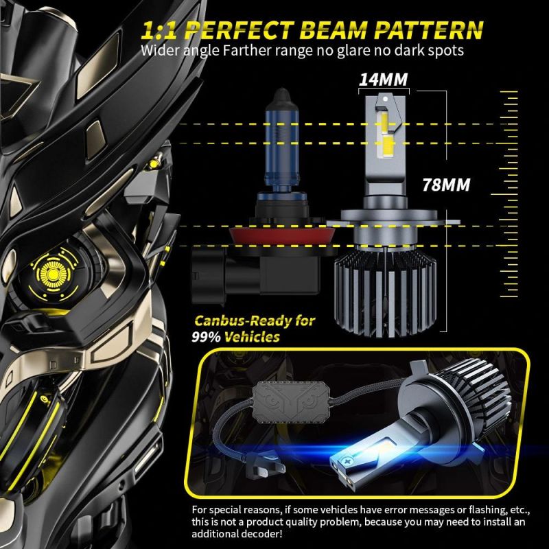 Dxz Super Bright H4 High Power Auto Car Accessories Hot Selling LED Headlight Bulbs Light H4 Car LED Headlight Factory