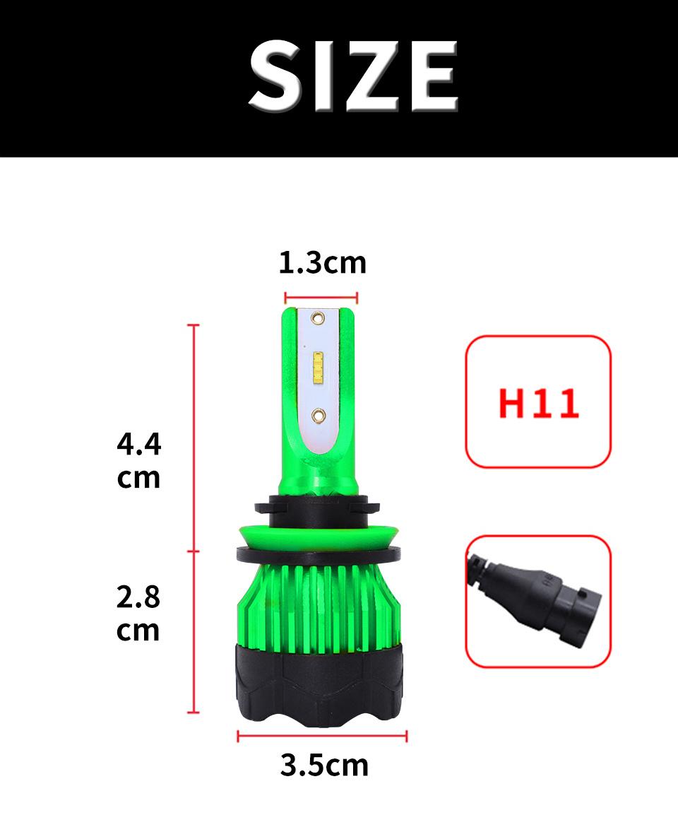 K5 8000lm 72W High Power LED Green Body Hir2 9012 Canbus Car LED Headlight