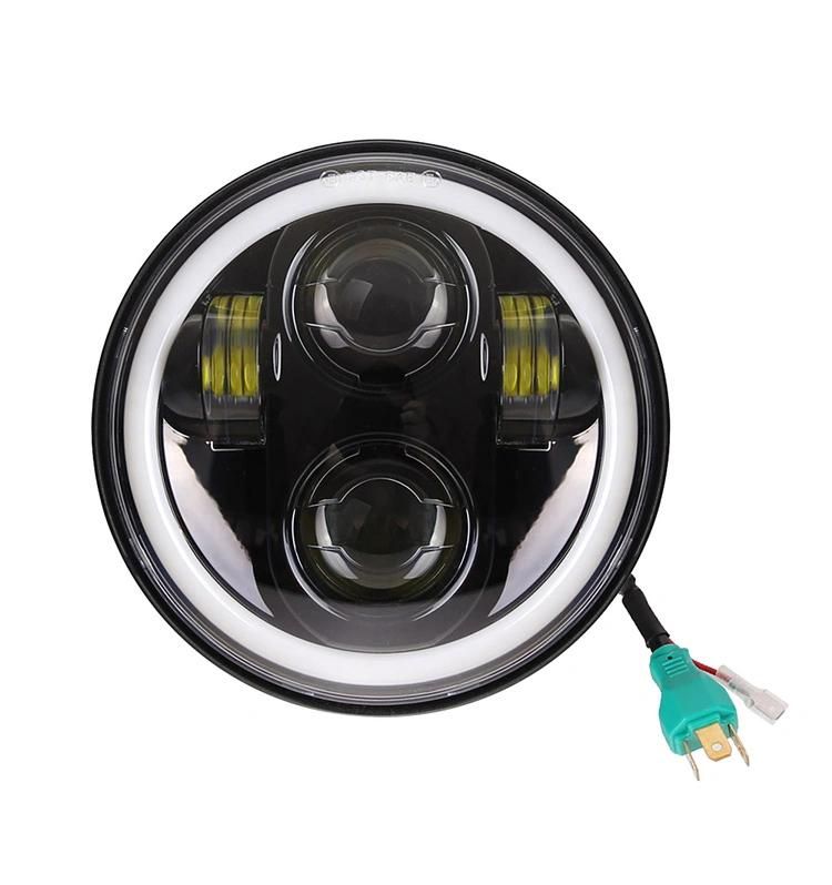 5.75 Inch LED Headlight Halo Ring White DRL Angel Eyes for Harley Sporster Touring Super Glide Dyna Sportster 5 3/4" Headlight