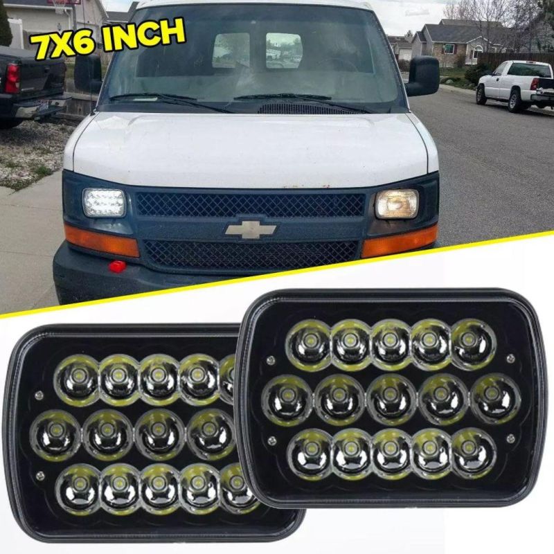 Hot Selling DRL High Low Beam 12V 24V Rectangular Square 45W 4X6 7inch 5inch 5" 7" LED Headlight for Truck SUV