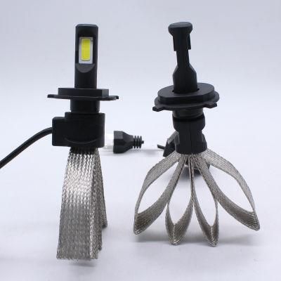 Auto Part H4 LED Car Headlight 4000lm Heat Sink with Copper Belt