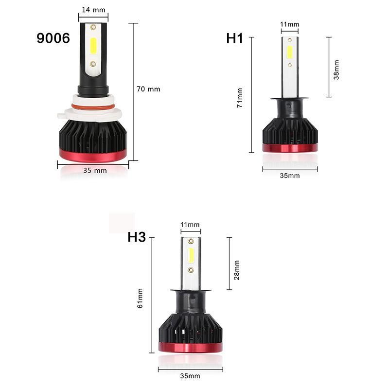 Car Styling Car LED Headlight 80W 8000lm H1 H4 H7 COB LED Headlamp Kit Hi/Lo Beam Bulb Kit 6000K 12V Auto for Auto K1