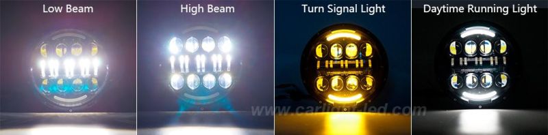 7 Inch 75W Wrangler LED Headlamp off-Road Work Lamp Truck Headlamp with Hi/Lo Beam Turn Lamp and DRL