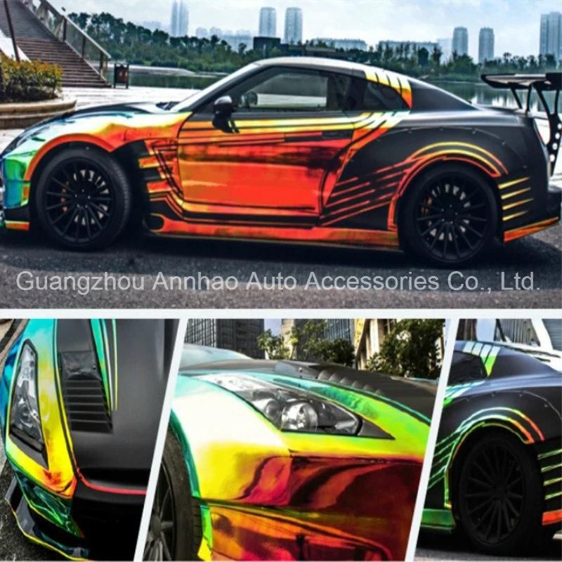 Colorful Rainbow Mirror Chrome Vinyl Car Wrap