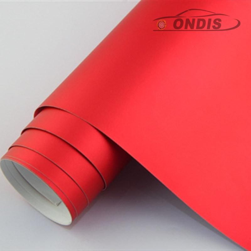 Ondis 1.52*18m Red Matte Chrome Lighting Car Vinyl Wrap