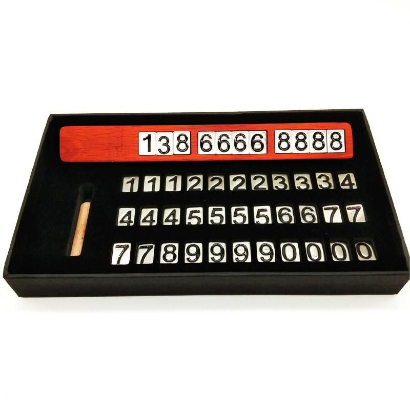 New Wood Temporary Magnetic Digit Card Display Wooden Numbers Contact Car Mobile Phone Parking Number Plate.