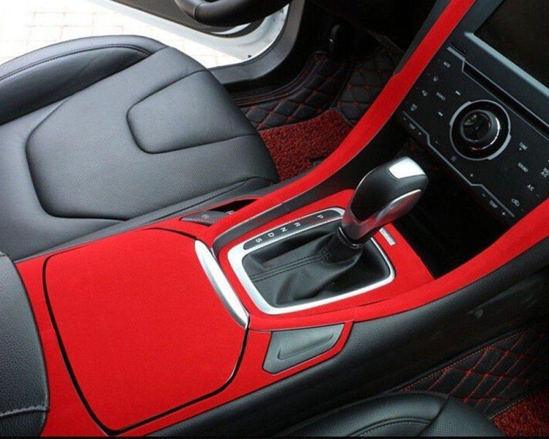 1.52X15m Factory Price Wholesale Car Interior Sticker Red Velvet Suede Car Wrap Vinyl Film