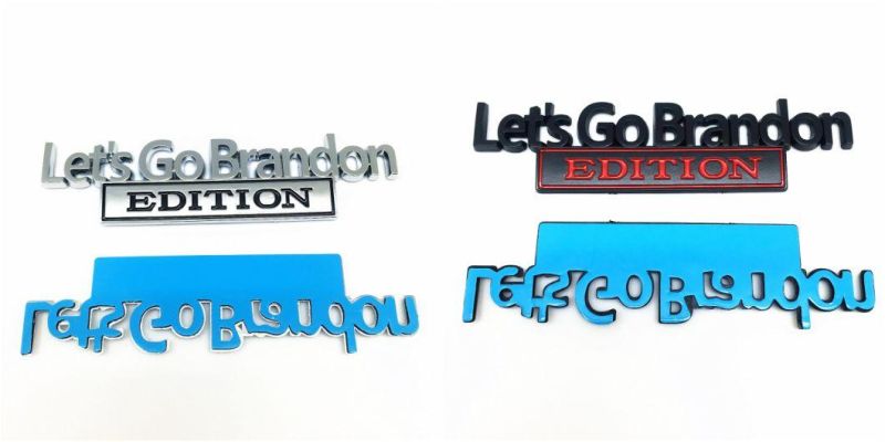 Car Accessories Car Emblem Auto Parts Let′s Go Brandon Emblem Badge Sticker Fender Badge Decal Logo Auto Accessories Car Parts Decoration ABS Plastic