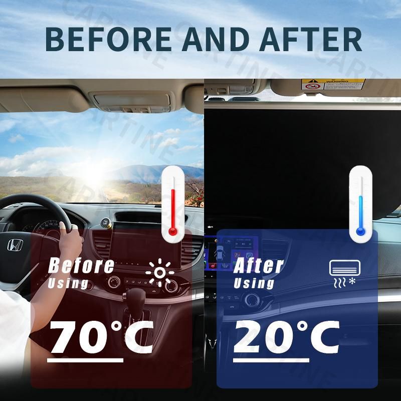 Front Windshield Roller Car Sunshade Auto Sun Shade 1000mm