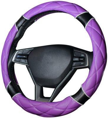 Leather Hand Stitch Fashion Breathable Non-Slip Car Steering Wheel Cover GM 38.1cm