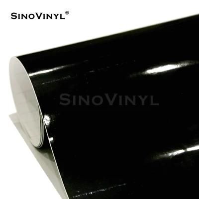 SINOVINYL 120microns 1.35x15m Super Glossy Black Three Layer Glossy Black Car Sunroof Sticker Anti Scratches Car Vinyl Wrap