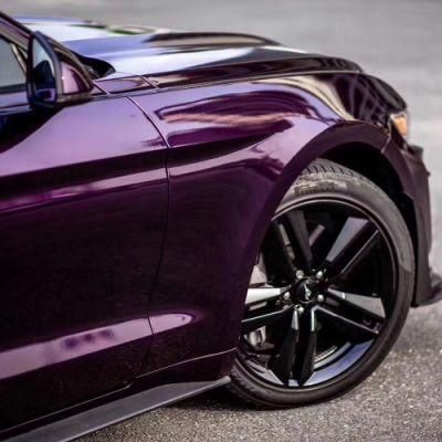 Tsautop 1.52*18m Super Glossy Metallic Night Purple Vinyl Wrap Film PVC Car Body Vinyl Sticker