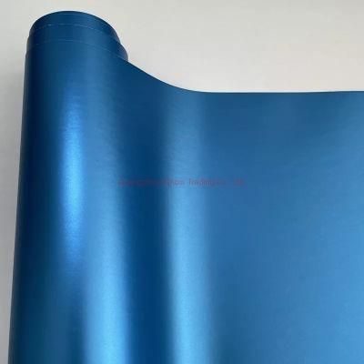 Bubble Free Car Body Sticker Removable Glue Chrome Metallic Blue Color Changing Car Wrap Vinyl