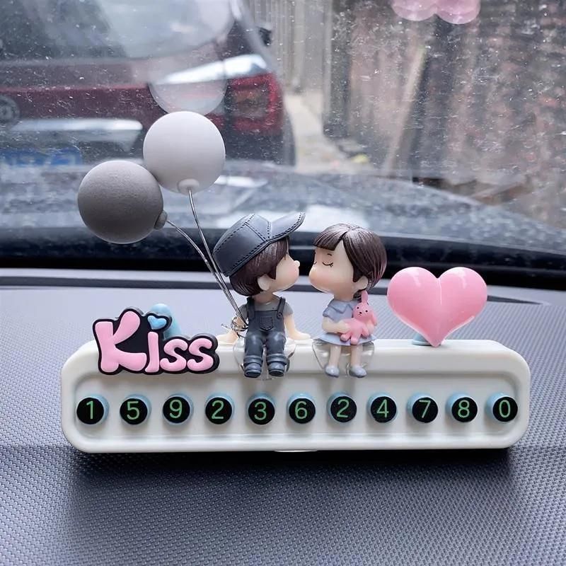 Temporary Car Parking Card Phone Number Plate Shift License Plate Auto Parts Car Accessories Couple Small Gifts for Lover Girls.