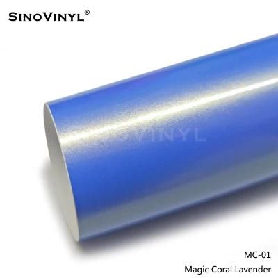 SINOVINYL 1.52X18M/5X59FT Gloss Mystic Coral Removable Glue Car Wrap Vinyl Vehicle Film