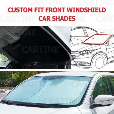 UV Protection Silver Polyester Front Windshield Designer Car Sun Shade