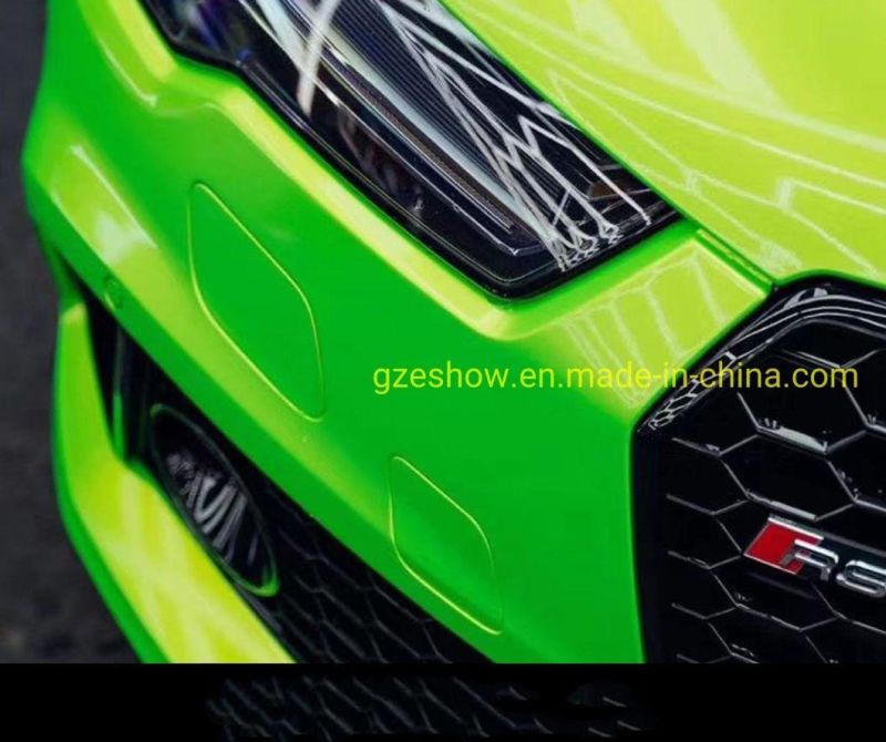 Glossy Neon Green to Gold Car Film