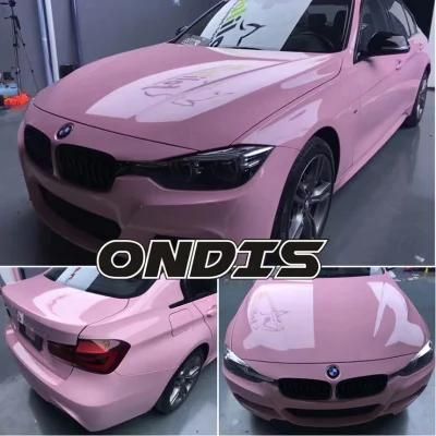 Glossy Car Body Wrapping Stickers Colors Changing Super Vinyl Film Grey