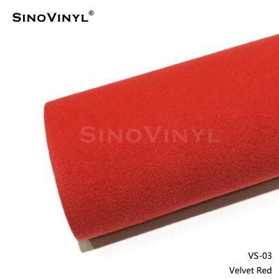 SINOVINYL Wholesales Self Adhesive Vinyl Foil Auto Velvet Fabric Film Car Sticker Texture Car Interior Wrap Film Fabrick Vinyl