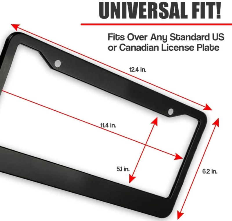 Premium Stainless Steel Black License Plate Frame Cover