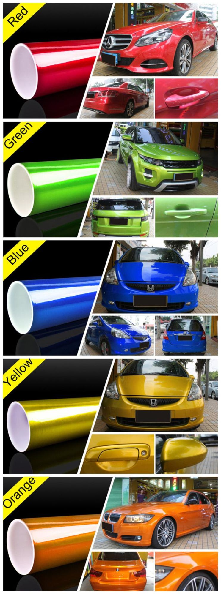 Satin Metallic Glossy Car Sticker Automobile Film Stickers Car Styling