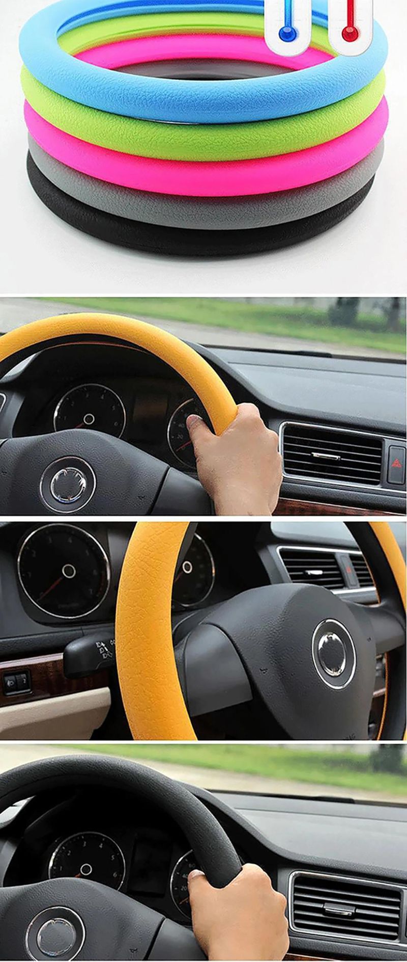 Fashion Durable Silicone Steering Wheel Cover